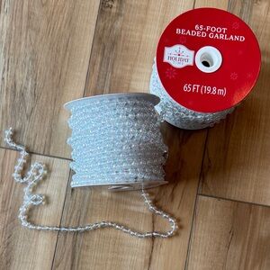 Holiday Time White Beaded Garland x2